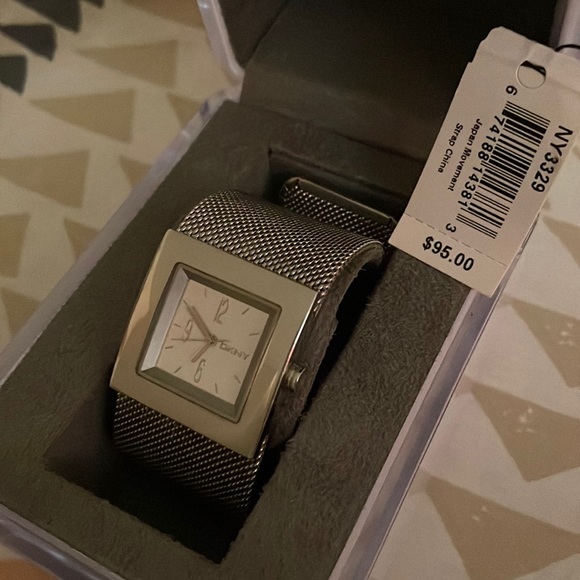 DKNY silver watch with box ; in good condition